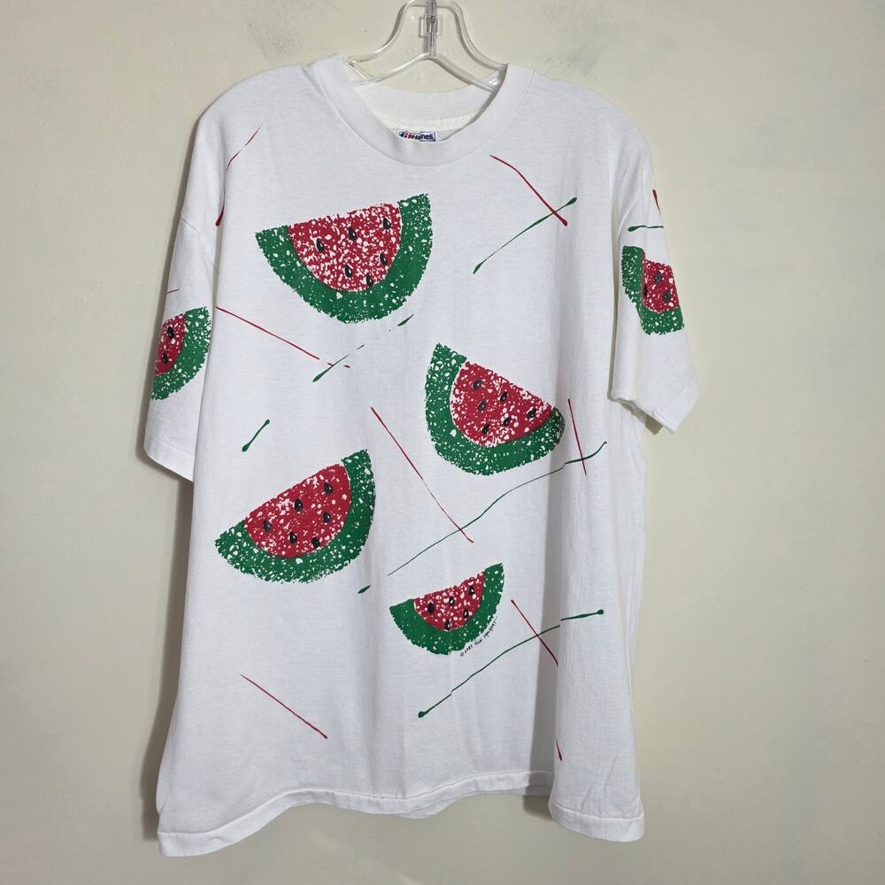 Hanes vintage 1987 single stitch watermelon graphic short sleeve tshirt size XL